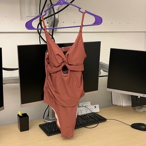 Zara Rust Chemise with Knot Detail